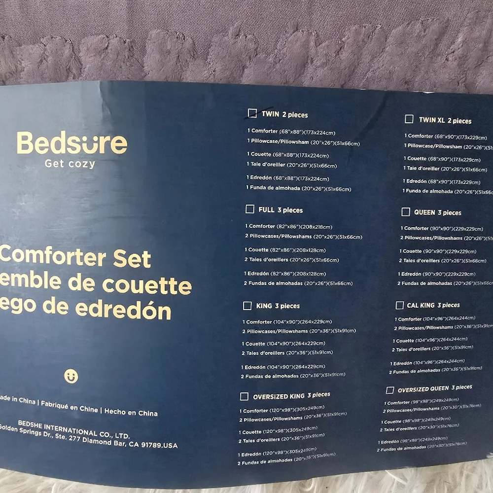 Bedsure Tufted Boho Comforter Set Twin Size - Grayish Purple Boho All Season